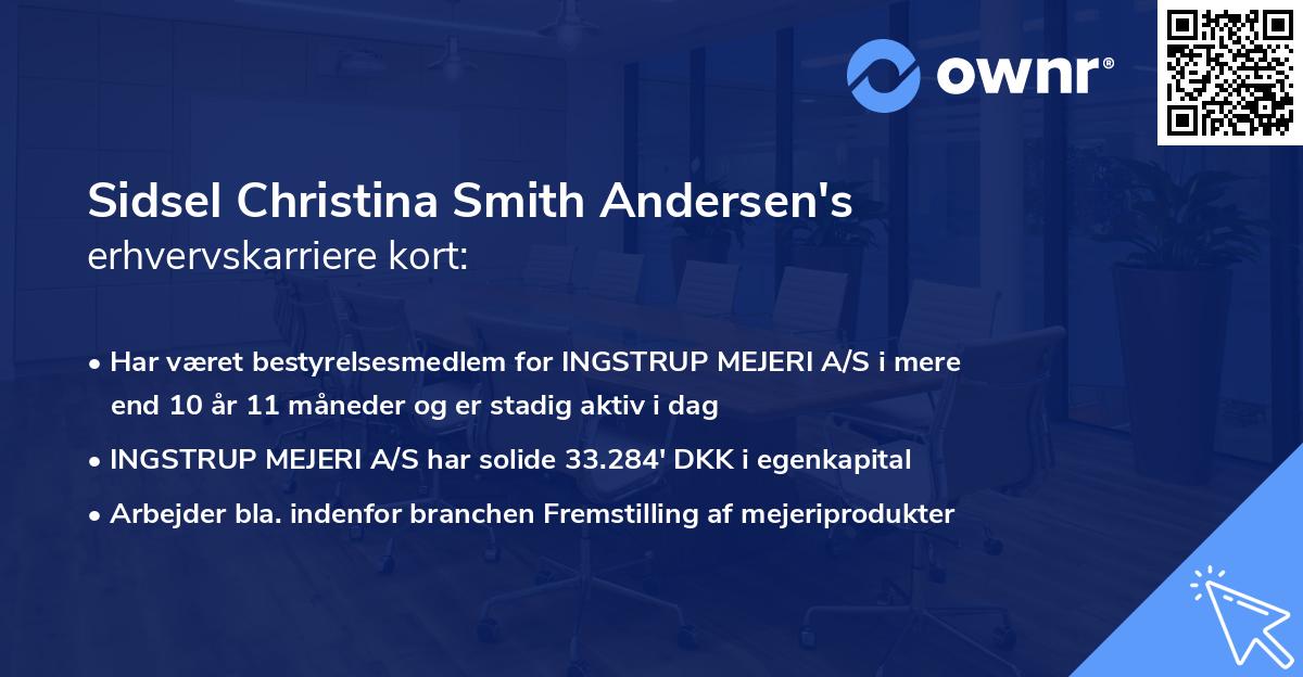 Sidsel Christina Smith Andersen's erhvervskarriere kort