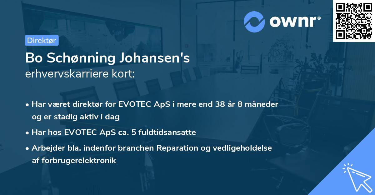 Bo Schønning Johansen's erhvervskarriere kort