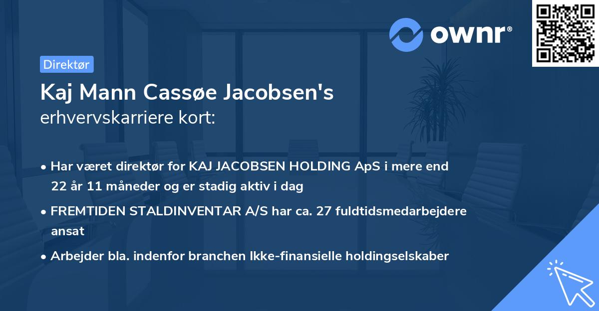 Kaj Mann Cassøe Jacobsen's erhvervskarriere kort