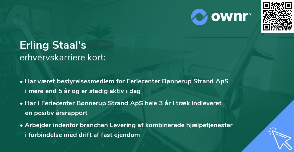 Erling Staal's erhvervskarriere kort