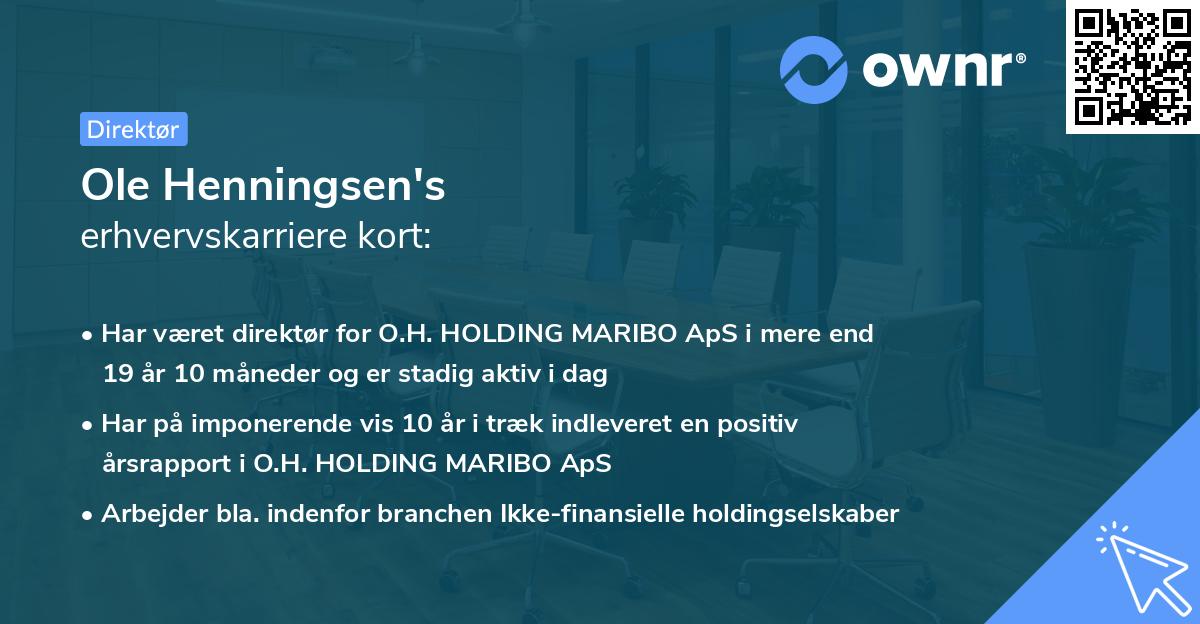 Ole Henningsen's erhvervskarriere kort