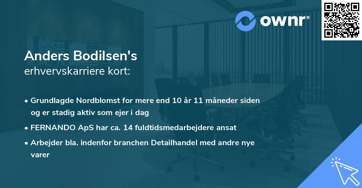 Anders Bodilsen's erhvervskarriere kort