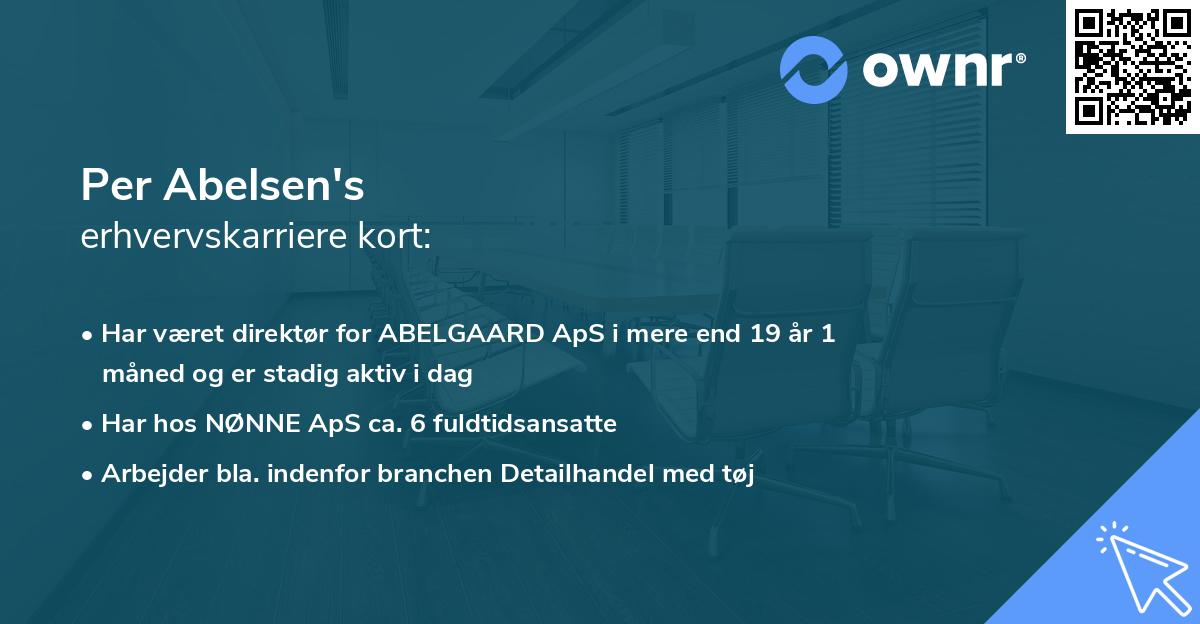 Per Abelsen's erhvervskarriere kort