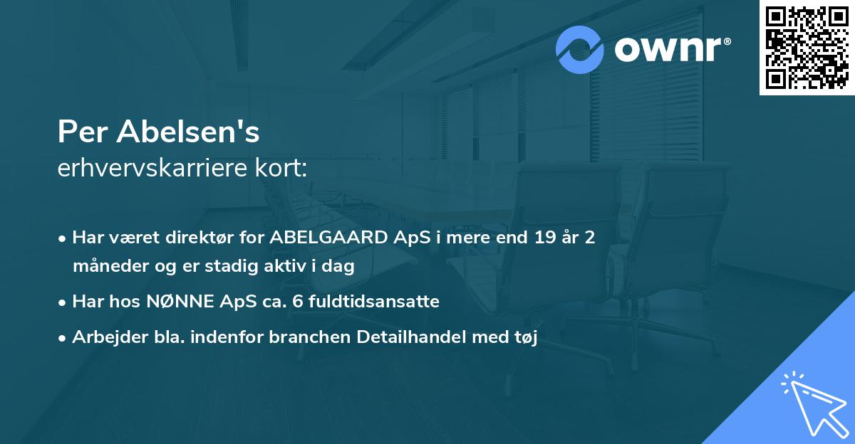 Per Abelsen's erhvervskarriere kort