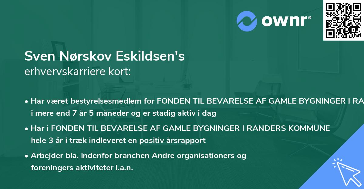 Sven Nørskov Eskildsen's erhvervskarriere kort