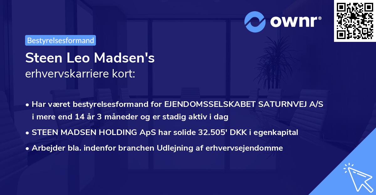 Steen Leo Madsen's erhvervskarriere kort