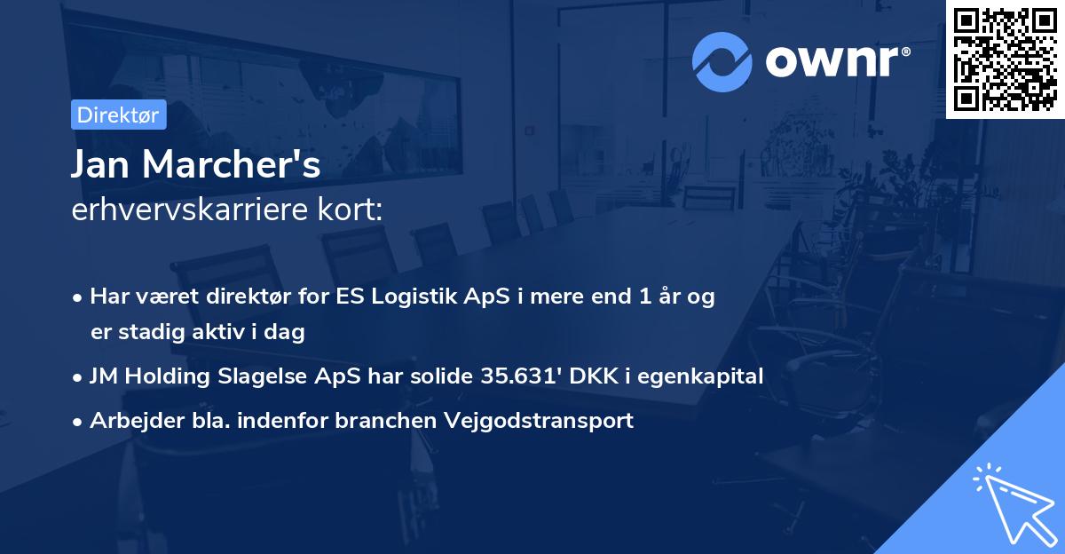 Jan Marcher's erhvervskarriere kort