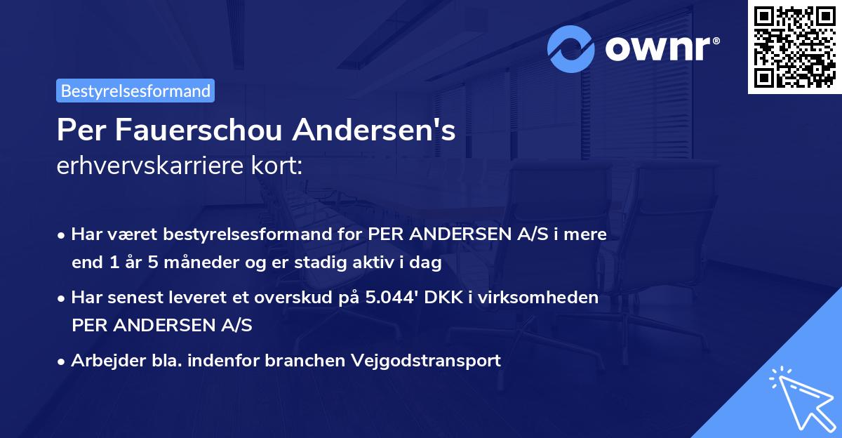 Per Fauerschou Andersen's erhvervskarriere kort