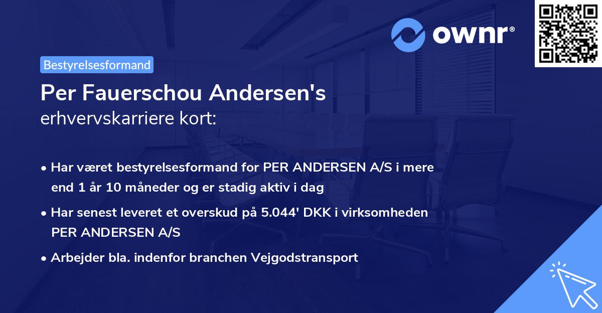 Per Fauerschou Andersen's erhvervskarriere kort