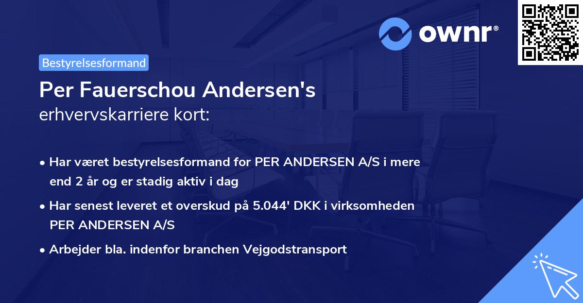 Per Fauerschou Andersen's erhvervskarriere kort