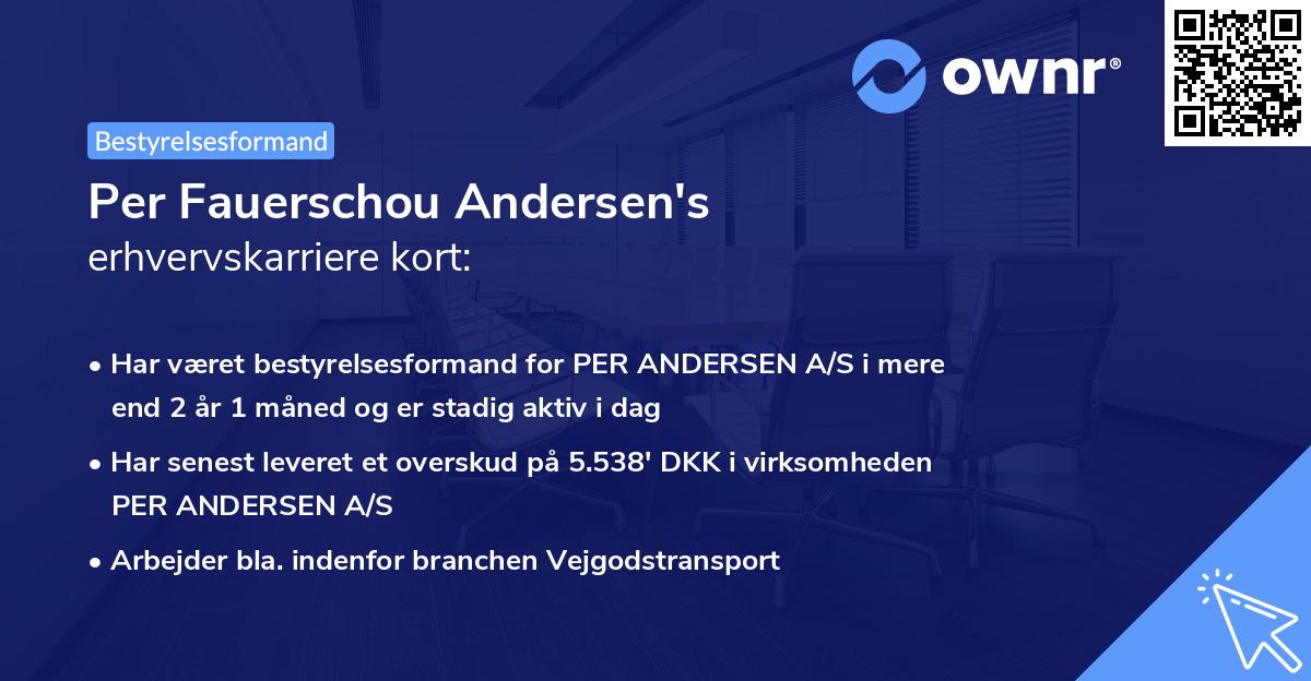 Per Fauerschou Andersen's erhvervskarriere kort
