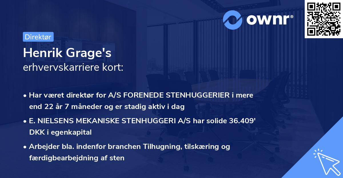 Henrik Grage's erhvervskarriere kort