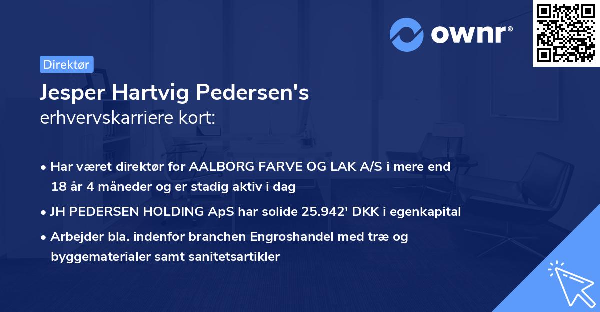 Jesper Hartvig Pedersen's erhvervskarriere kort