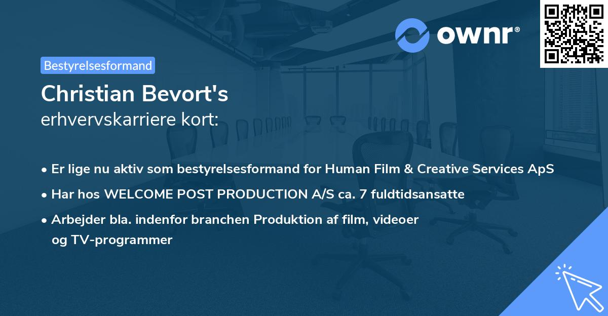 Christian Bevort's erhvervskarriere kort