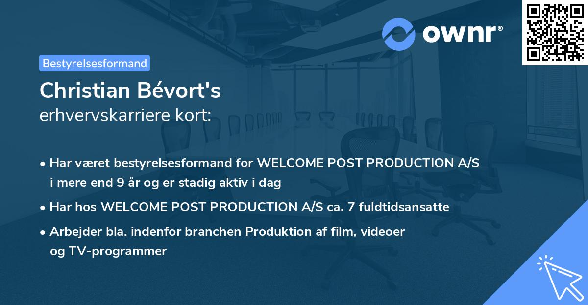 Christian Bévort's erhvervskarriere kort