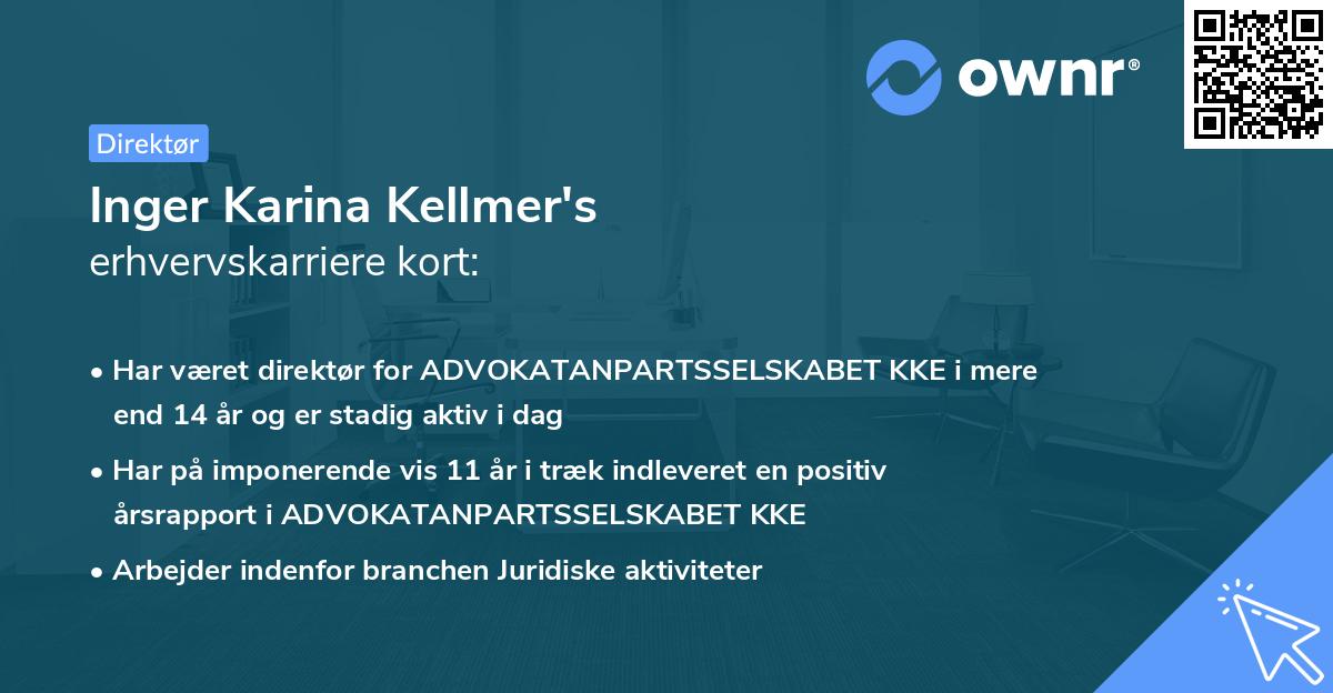 Inger Karina Kellmer's erhvervskarriere kort
