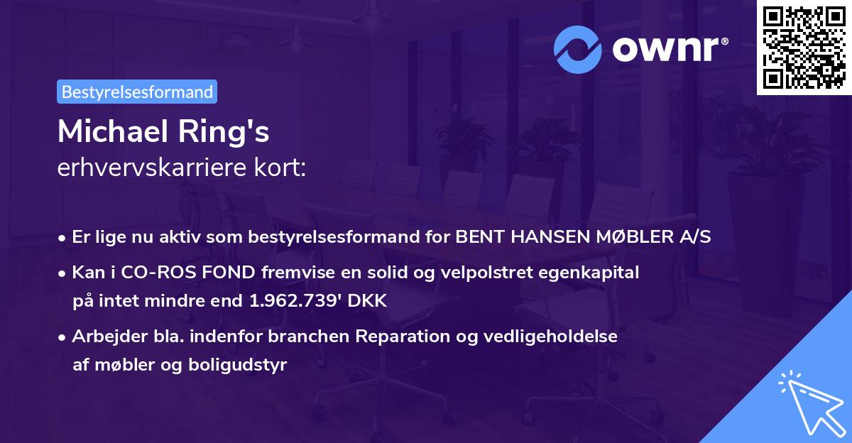 Michael Ring's erhvervskarriere kort