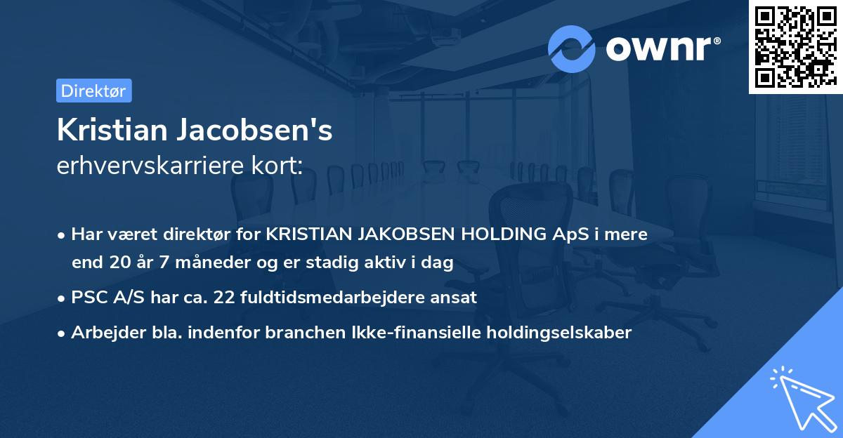 Kristian Jacobsen's erhvervskarriere kort