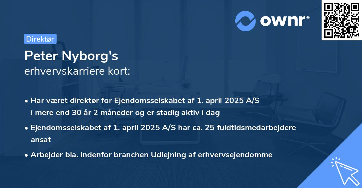 Peter Nyborg's erhvervskarriere kort