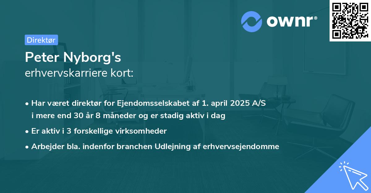 Peter Nyborg's erhvervskarriere kort