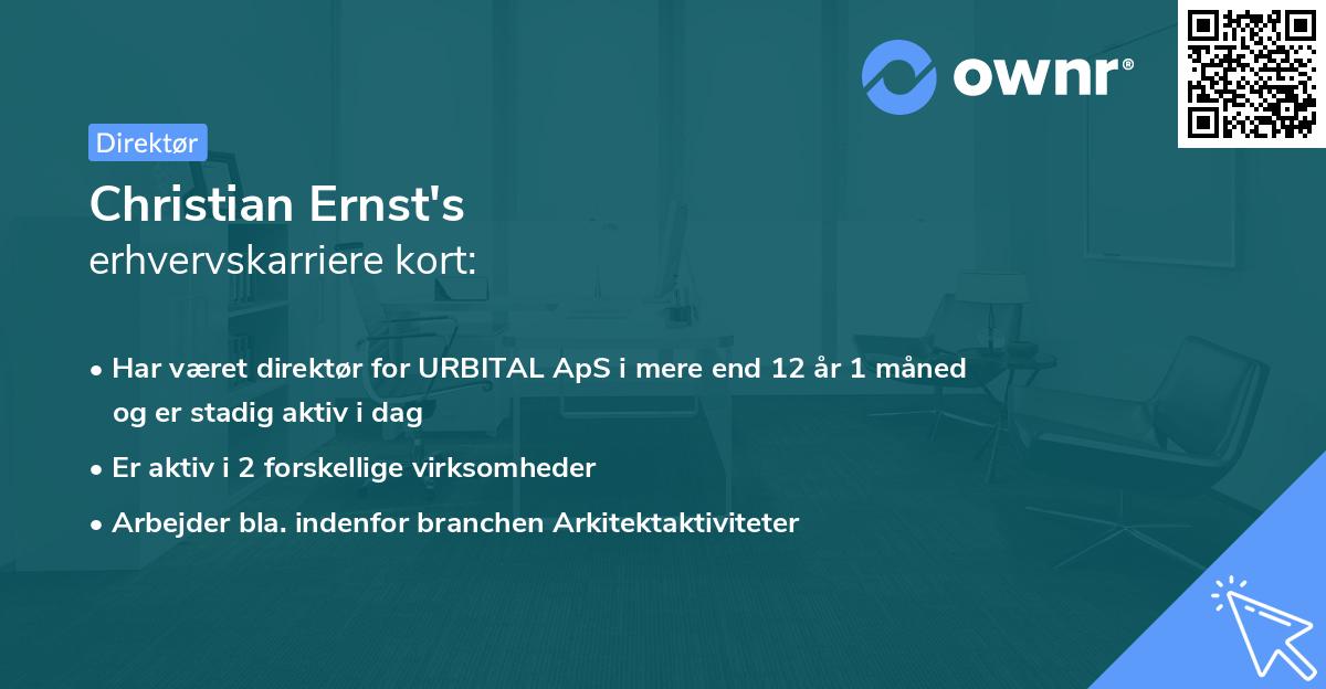 Christian Ernst's erhvervskarriere kort