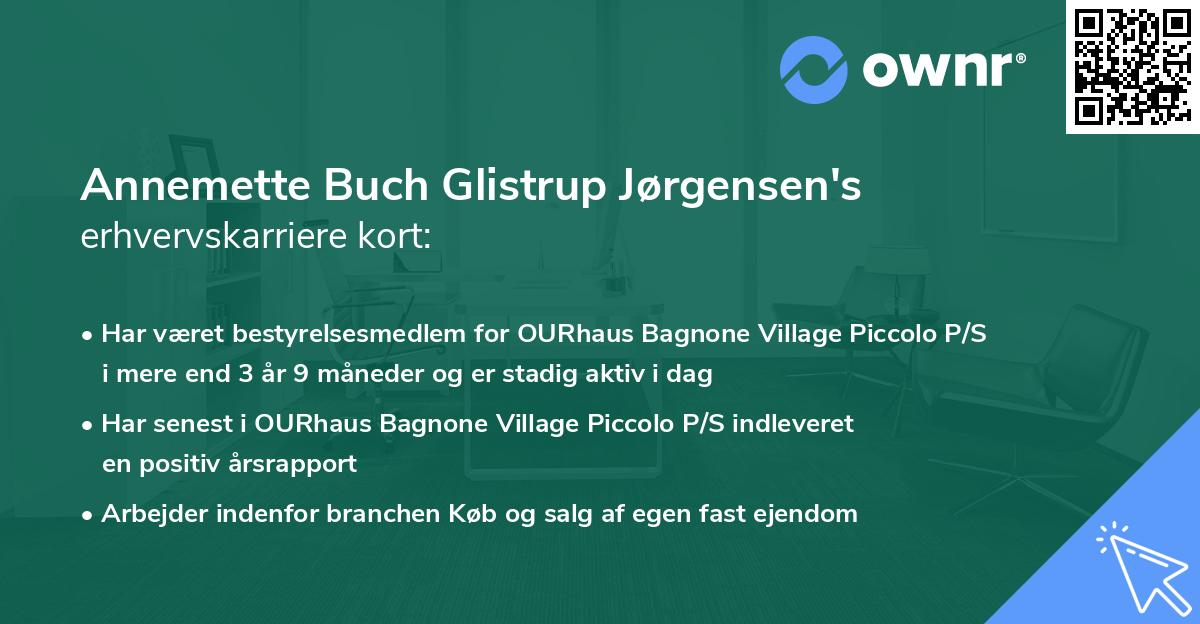 Annemette Buch Glistrup Jørgensen's erhvervskarriere kort