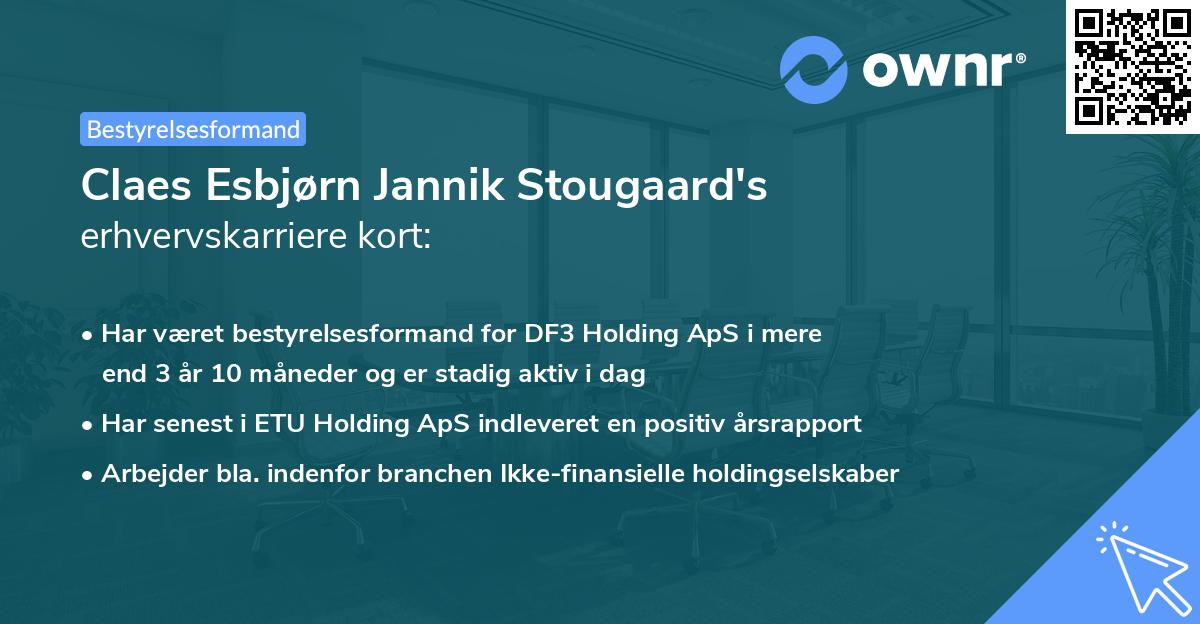 Claes Esbjørn Jannik Stougaard's erhvervskarriere kort