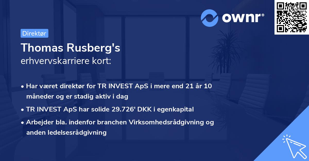 Thomas Rusberg's erhvervskarriere kort