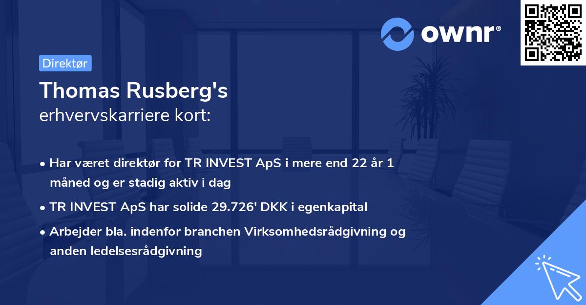 Thomas Rusberg's erhvervskarriere kort