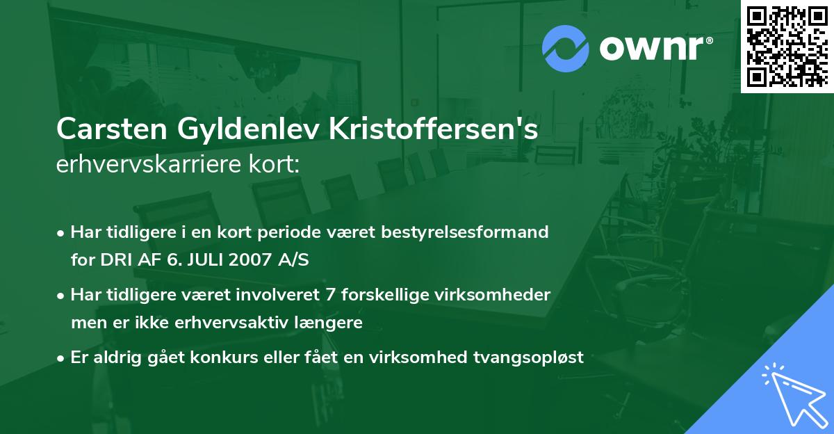 Carsten Gyldenlev Kristoffersen's erhvervskarriere kort