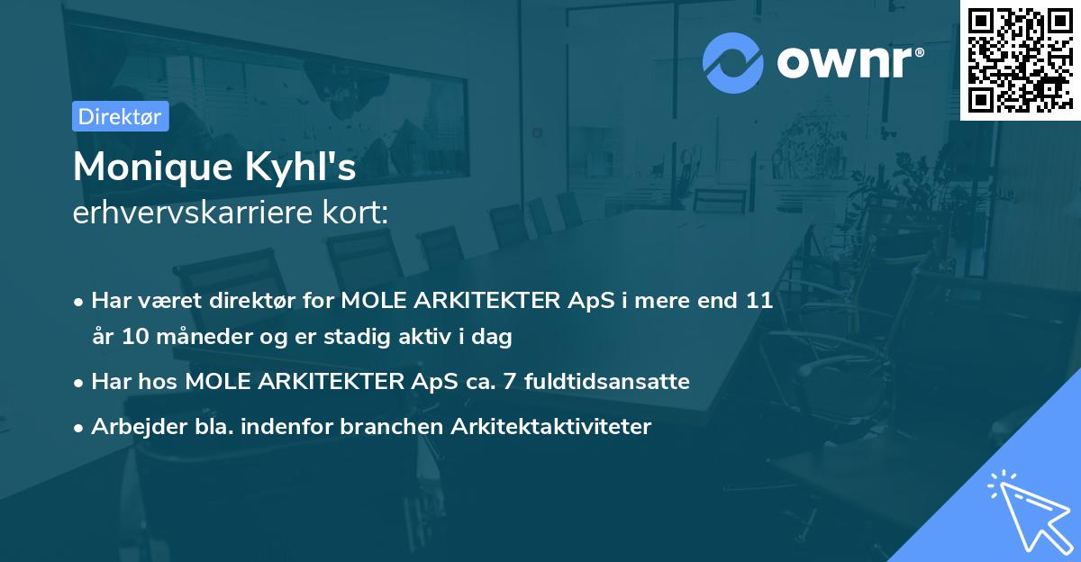 Monique Kyhl's erhvervskarriere kort