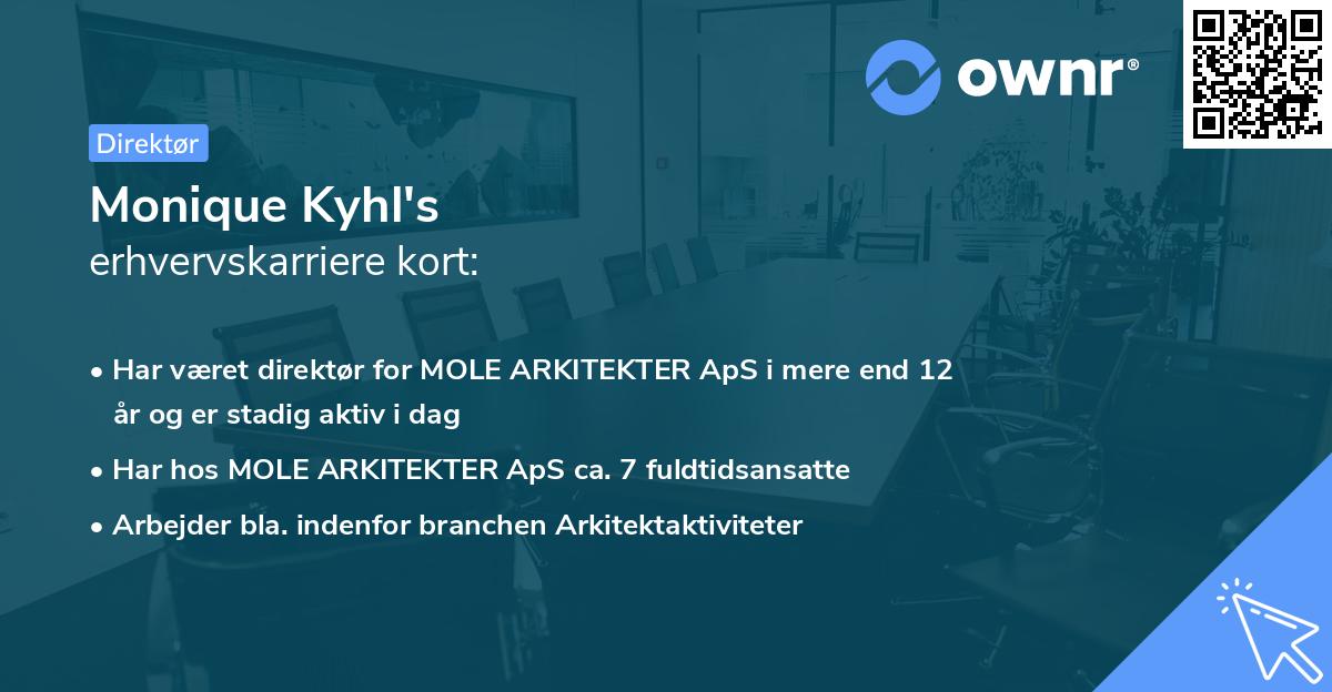 Monique Kyhl's erhvervskarriere kort