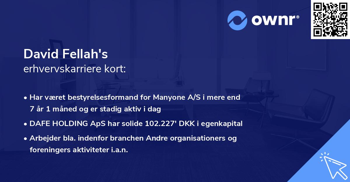 David Fellah's erhvervskarriere kort