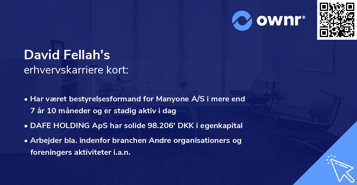 David Fellah's erhvervskarriere kort