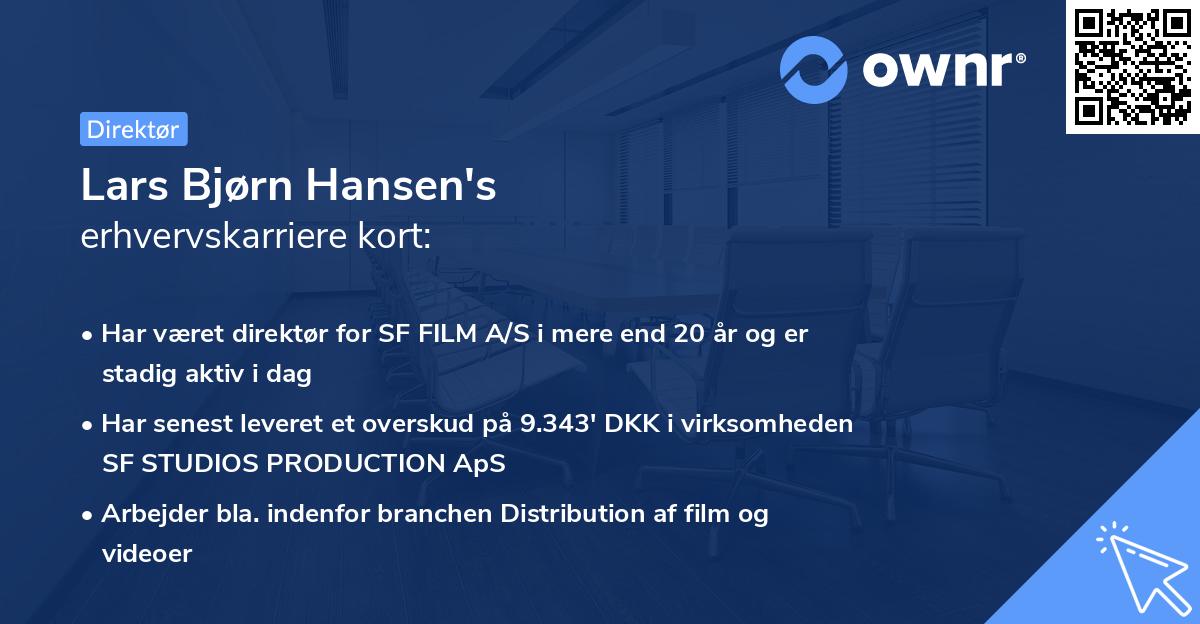 Lars Bjørn Hansen's erhvervskarriere kort
