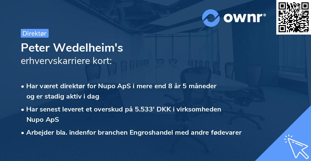 Peter Wedelheim's erhvervskarriere kort