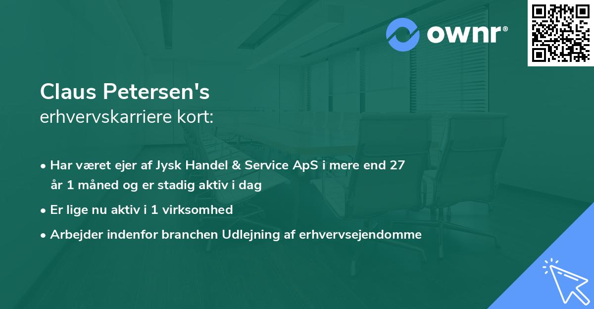 Claus Petersen's erhvervskarriere kort