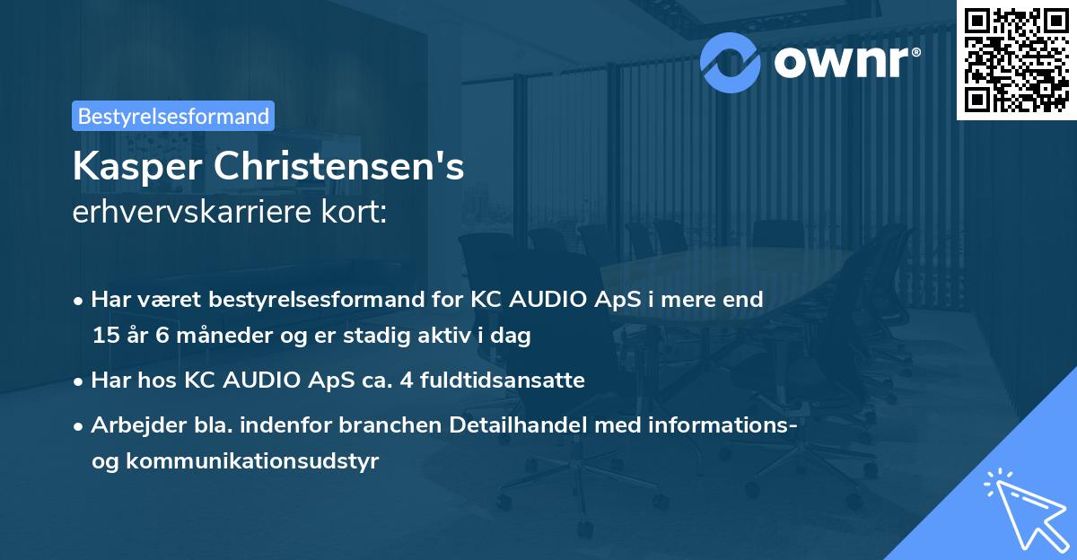 Kasper Christensen's erhvervskarriere kort