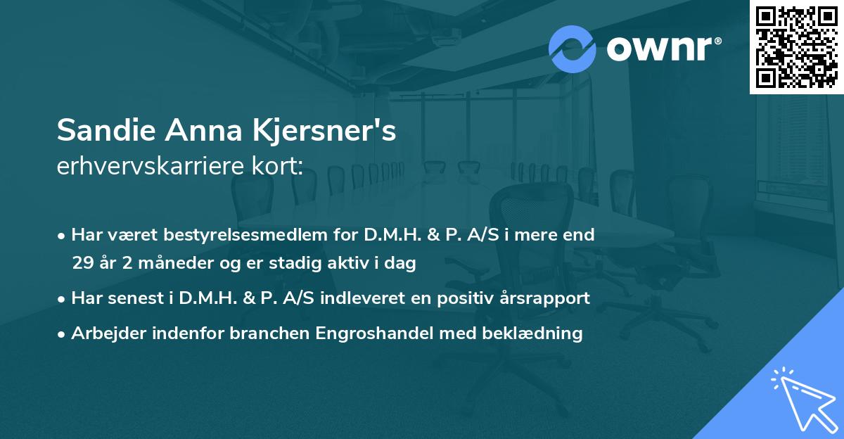 Sandie Anna Kjersner's erhvervskarriere kort