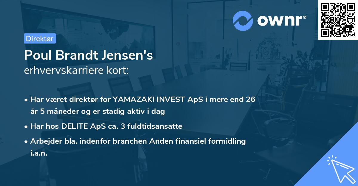 Poul Brandt Jensen's erhvervskarriere kort