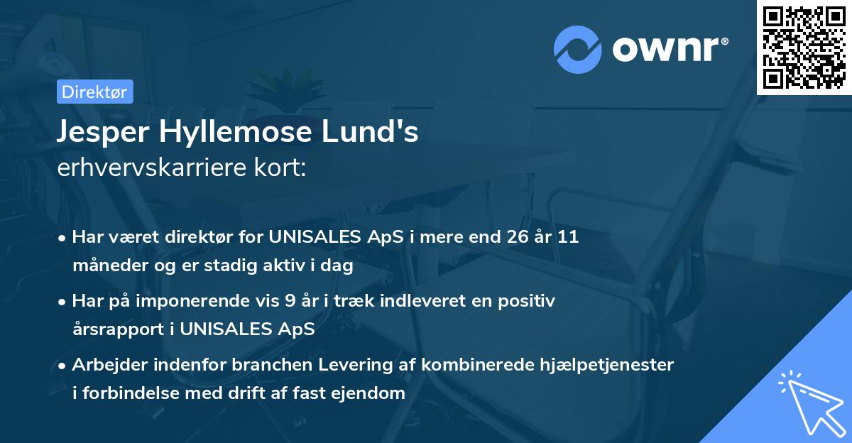Jesper Hyllemose Lund's erhvervskarriere kort