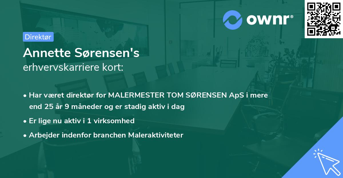 Annette Sørensen's erhvervskarriere kort