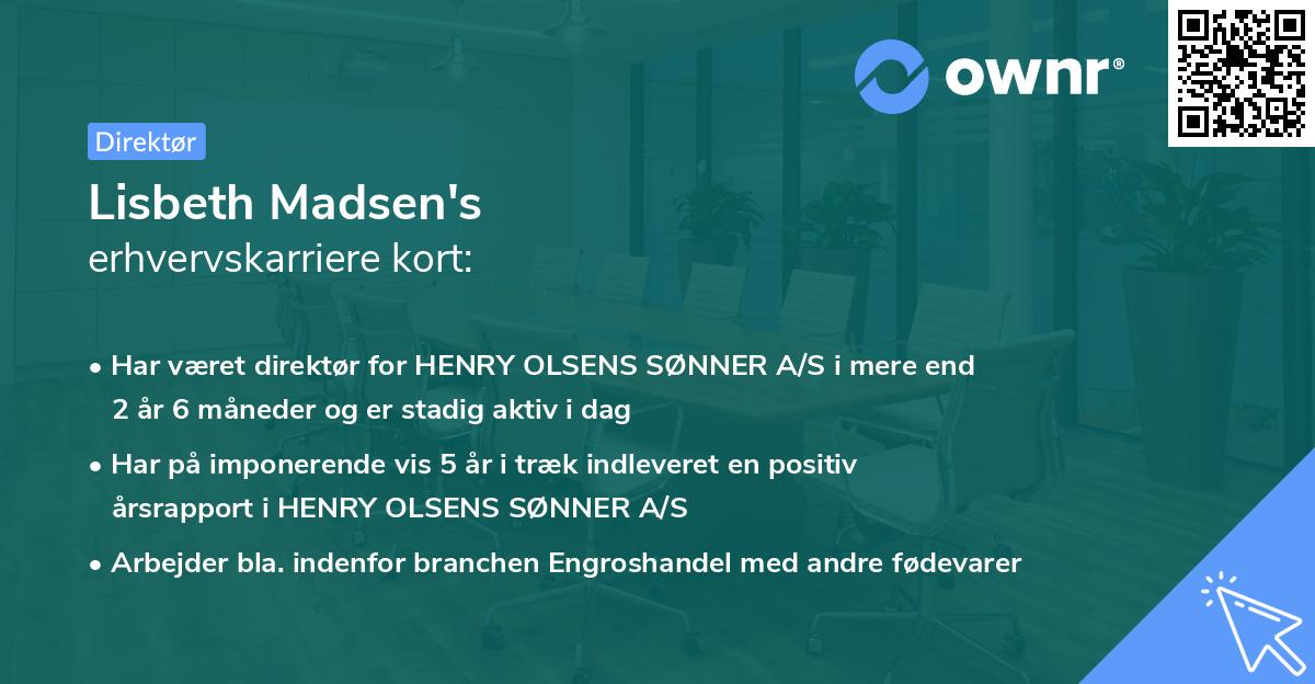 Lisbeth Madsen's erhvervskarriere kort