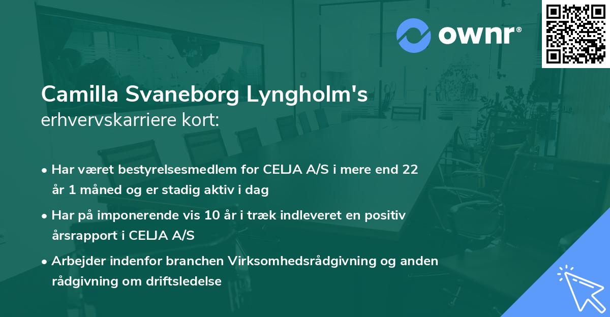 Camilla Svaneborg Lyngholm's erhvervskarriere kort