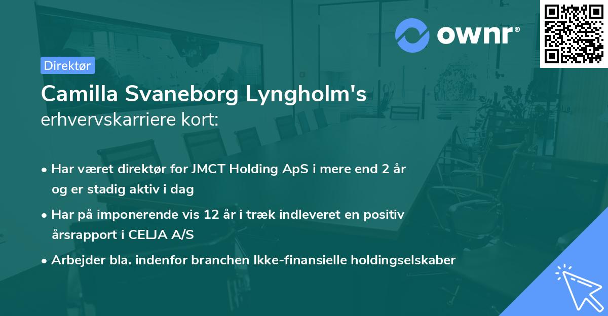 Camilla Svaneborg Lyngholm's erhvervskarriere kort