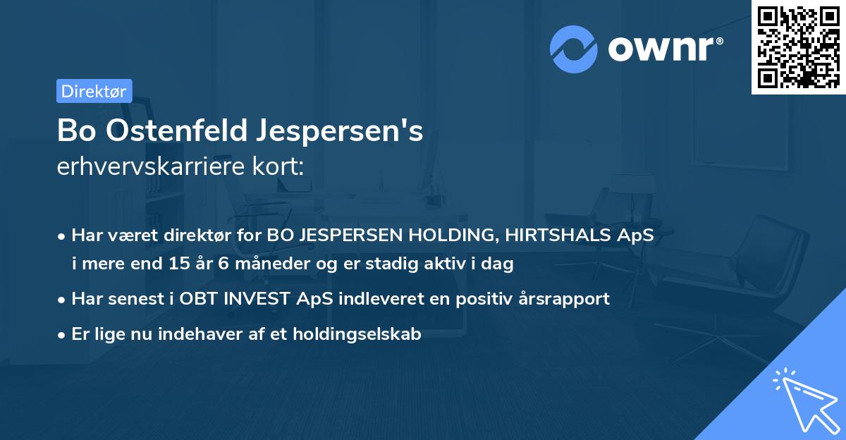 Bo Ostenfeld Jespersen's erhvervskarriere kort