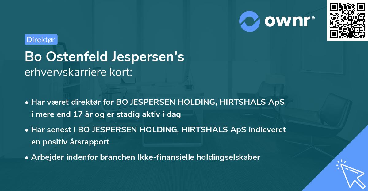 Bo Ostenfeld Jespersen's erhvervskarriere kort