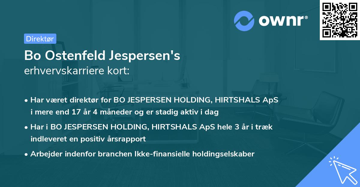 Bo Ostenfeld Jespersen's erhvervskarriere kort