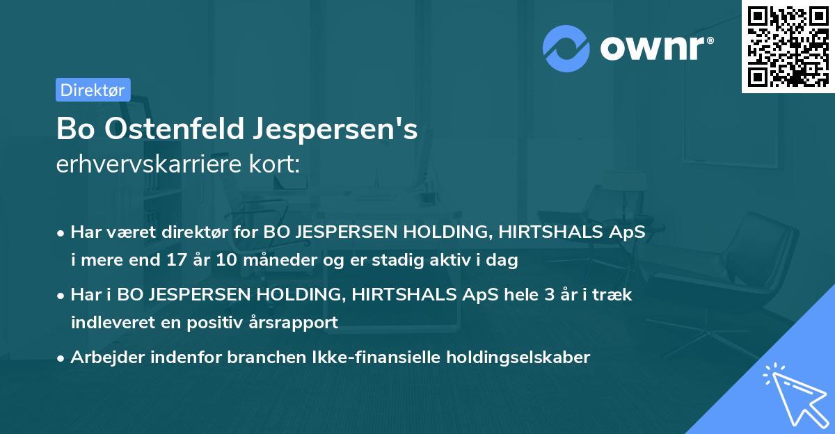 Bo Ostenfeld Jespersen's erhvervskarriere kort