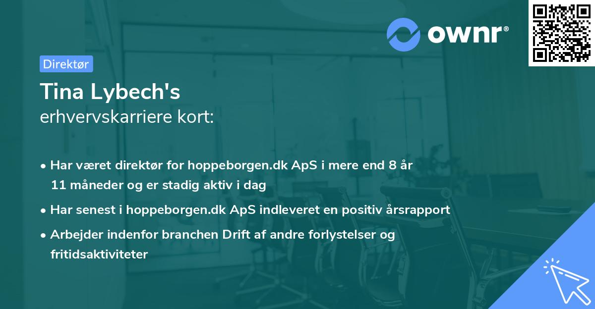 Tina Lybech's erhvervskarriere kort